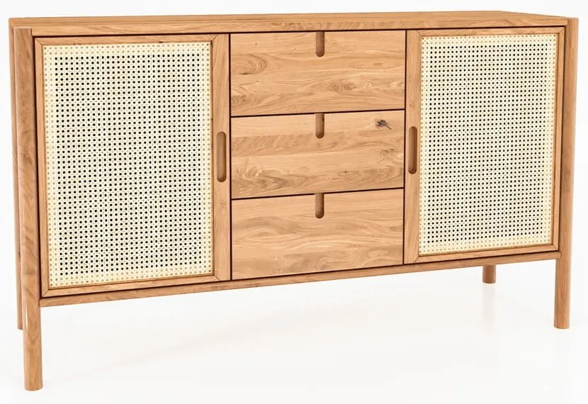 Comodă din lemn de stejar joasă 142x84 cm Pola - The Beds