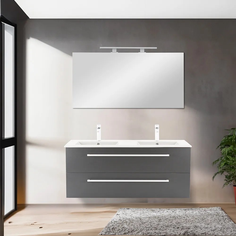 Dulap inferior Vario Clam 120 cu lavoar stejar-antracit