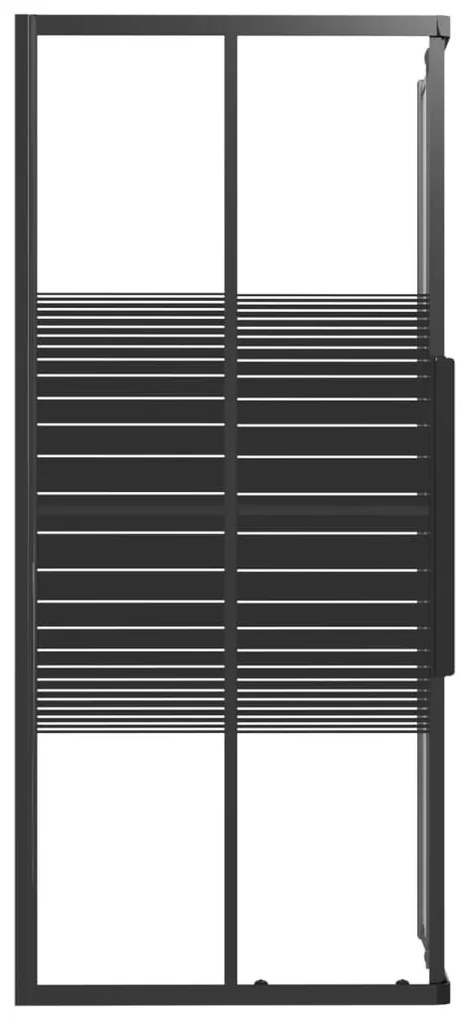 Cabina de dus cu dungi, negru, 90x70x180 cm, ESG 90 x 70 x 180 cm, Cu dungi