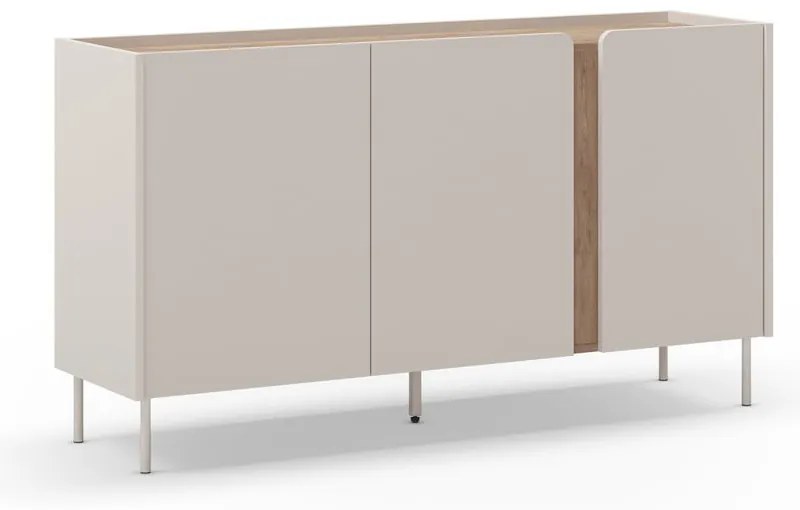Comodă crem/în culoare naturală cu aspect de lemn de stejar 150x82,5x40,5 cm Lucile – Marckeric