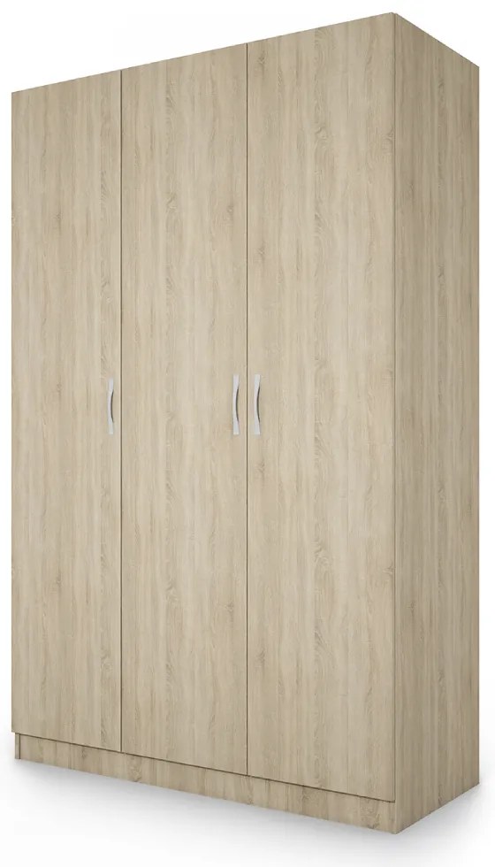 Dulap Timotei, 120x52.5x191 cm, 3 usi, culoare sonoma, pal