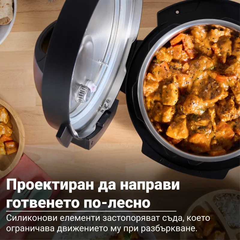 Multicooker Instant Pot Classic Mini 140800001, 800W, 3.8 l, 7 programe, Afisaj LCD, Otel inoxidabil, Negru