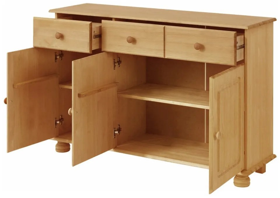 Comodă în culoare naturală joasă din lemn de pin 116x76 cm Ella – Støraa