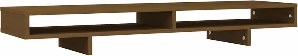vidaXL Suport pentru monitor, maro miere, 100x27x14 cm, lemn masiv pin