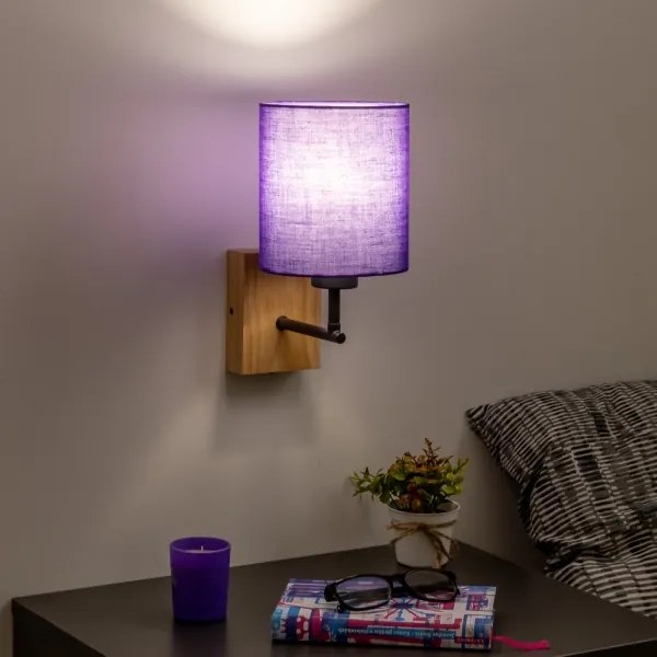 Lampă de perete Brilagi NUBILA WOOD 1xE27/25W/230V stejar/mov