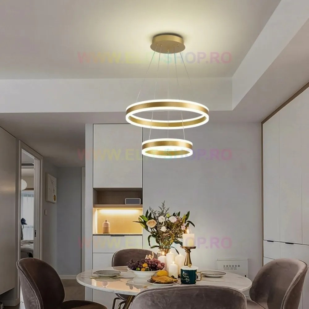 Lustra LED Cu Telecomanda, Elit's Esn1768/500-GD, 204W, GOLD