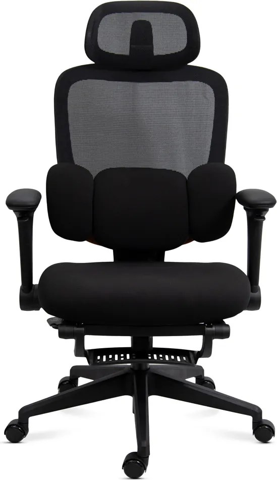 Scaun ergonomic din mesh cu suport lombar reglabil și suport pentru picioare SYYT 9523 negru