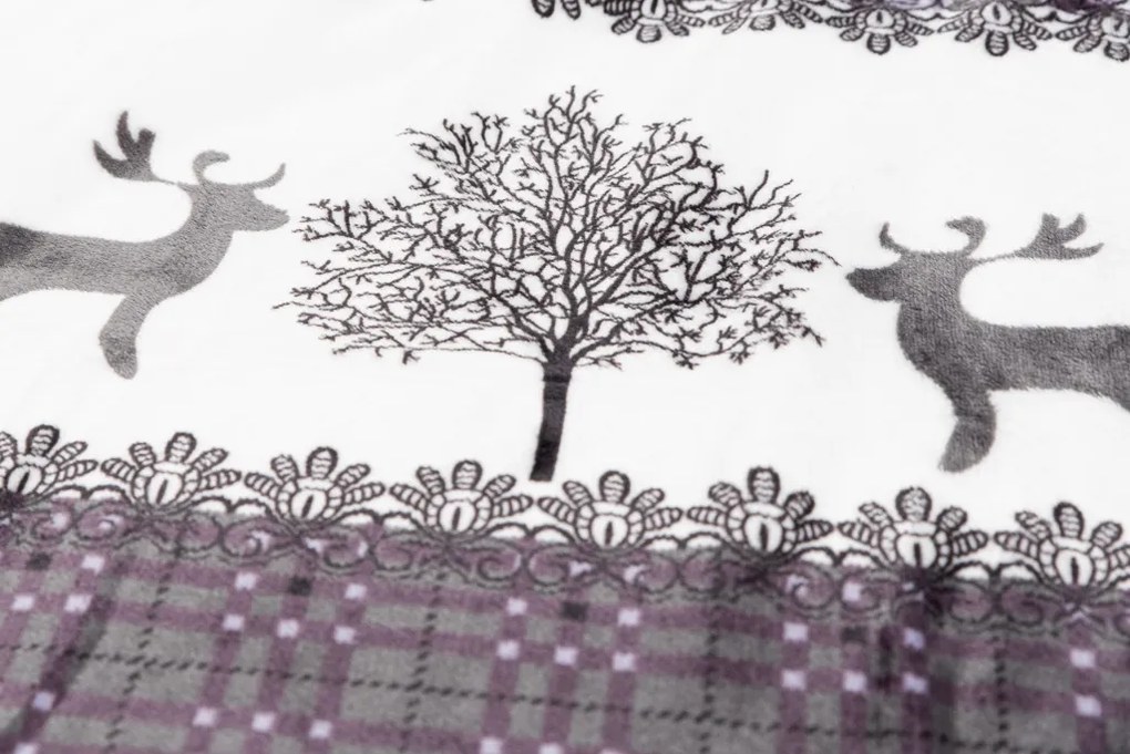 Lenjerie cocolino plus Craciun ren gri