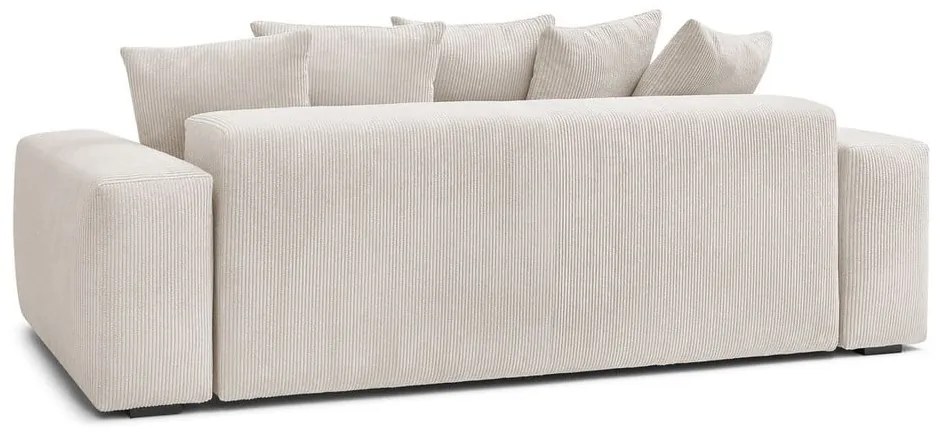 Canapea crem cu tapițerie din catifea reiată 280 cm Voltaire – Bobochic Paris