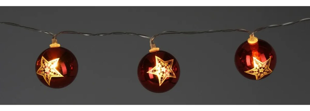 Ghirlandă luminoasă de Crăciun Stars, 120 cm, 10LED-uri, culoare cupru, cu baterii