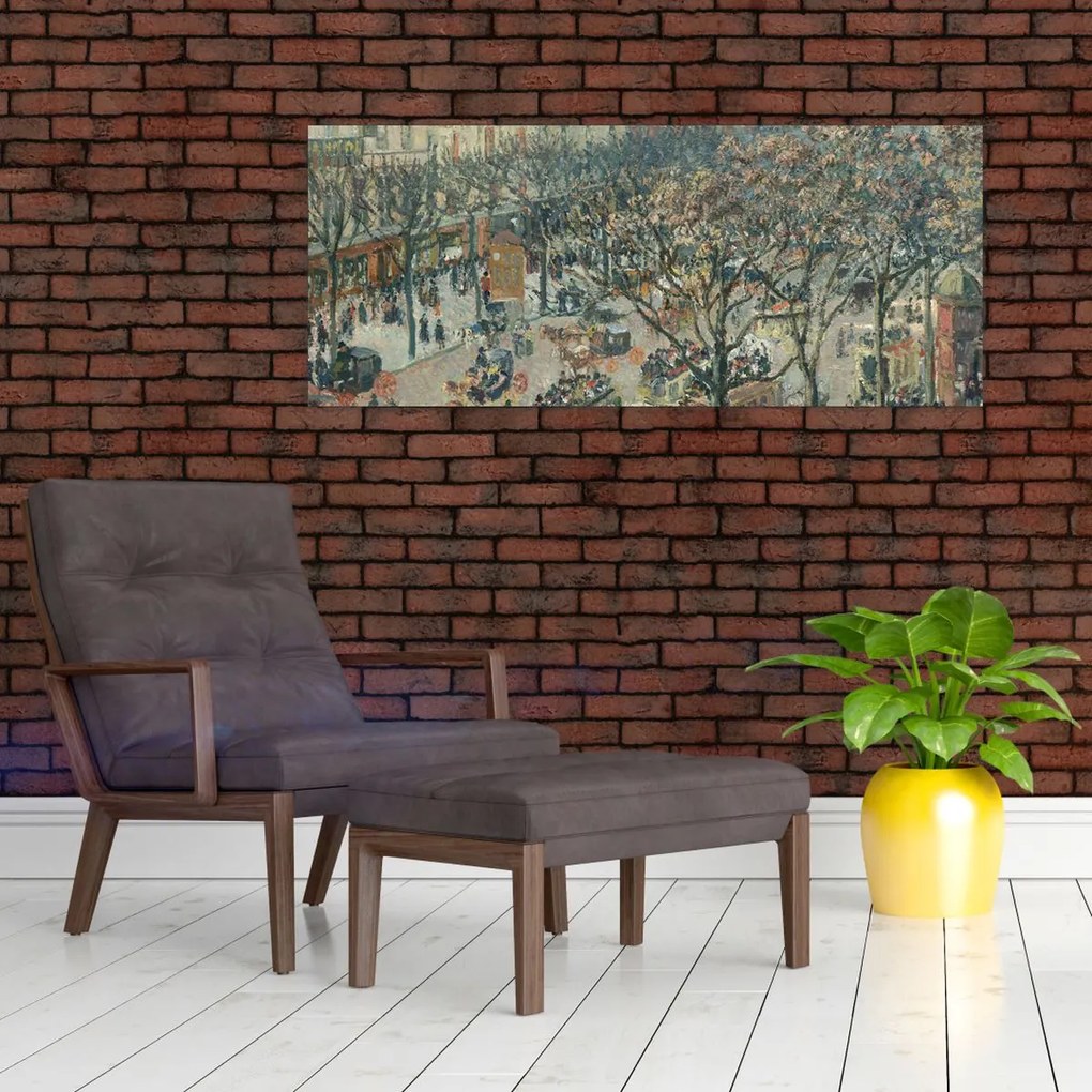 Tablou - Camille Pissarro, Boulevard des Italiens, Morning, Sunlight, reproducere (120x50 cm)