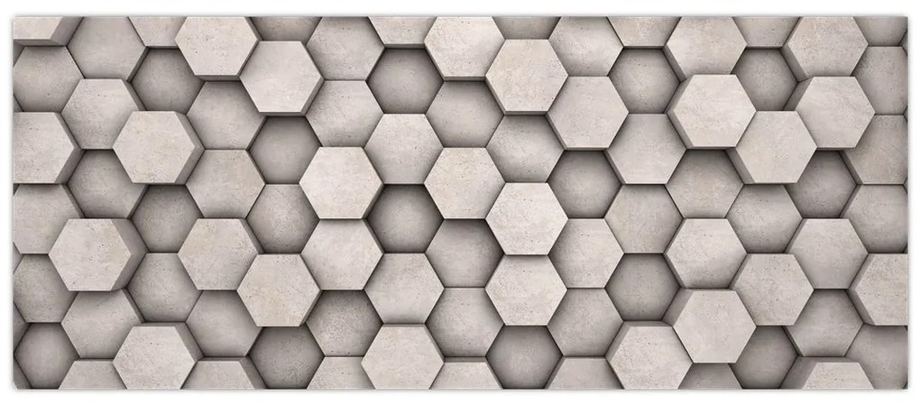 Tablou - Hexagoane design beton (120x50 cm)