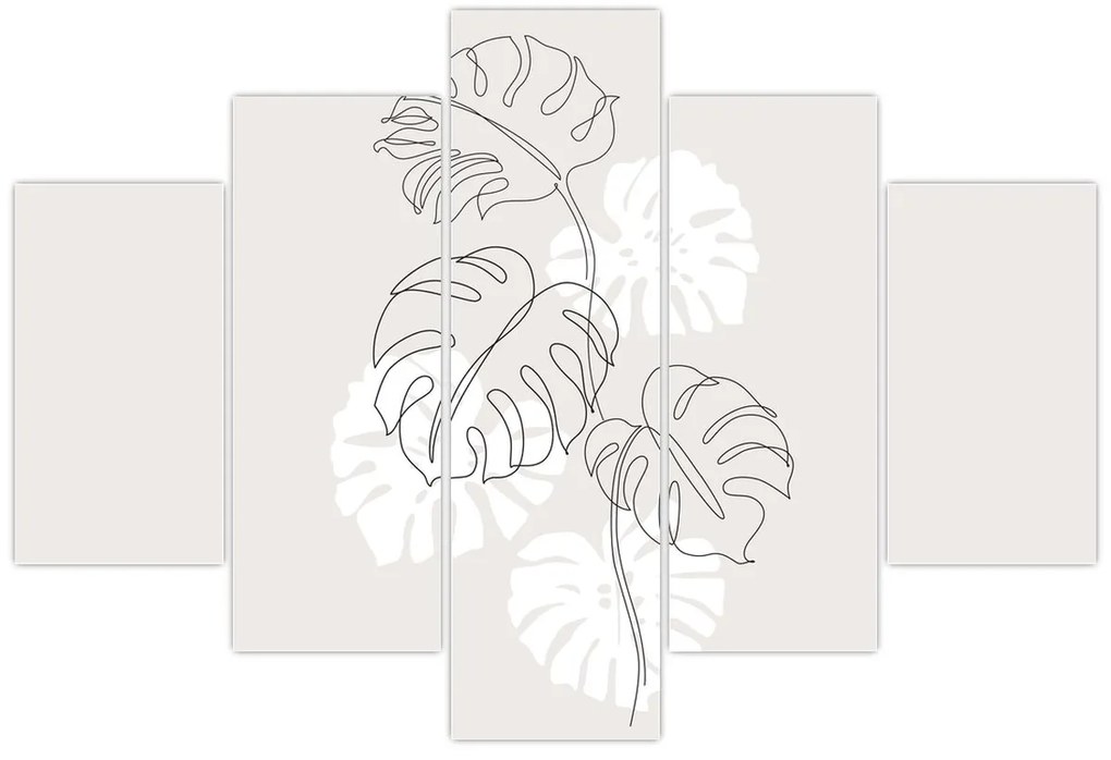 Tablou - Linia de artă monstera N⁰3 (150x105 cm)