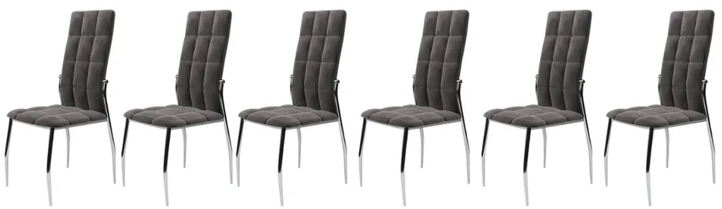 Set 6 scaune K416 velvet gri