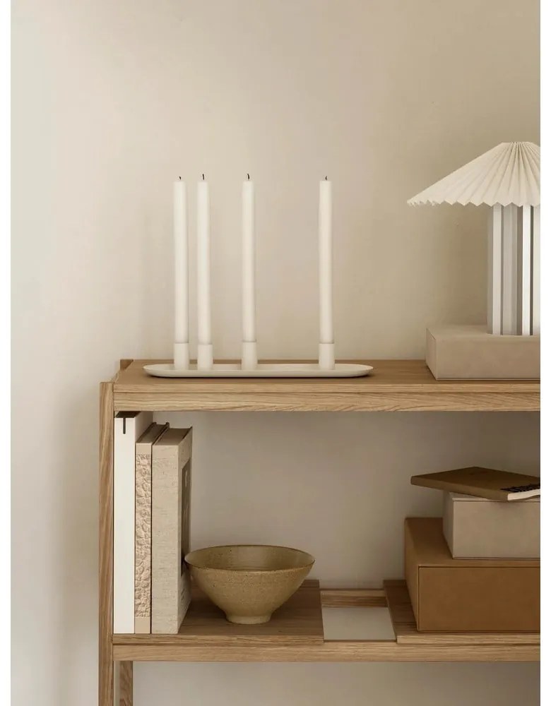 Veioză albă-argintie cu intensitate reglabilă cu abajur textil (înălțime 36 cm) Taite – Blomus