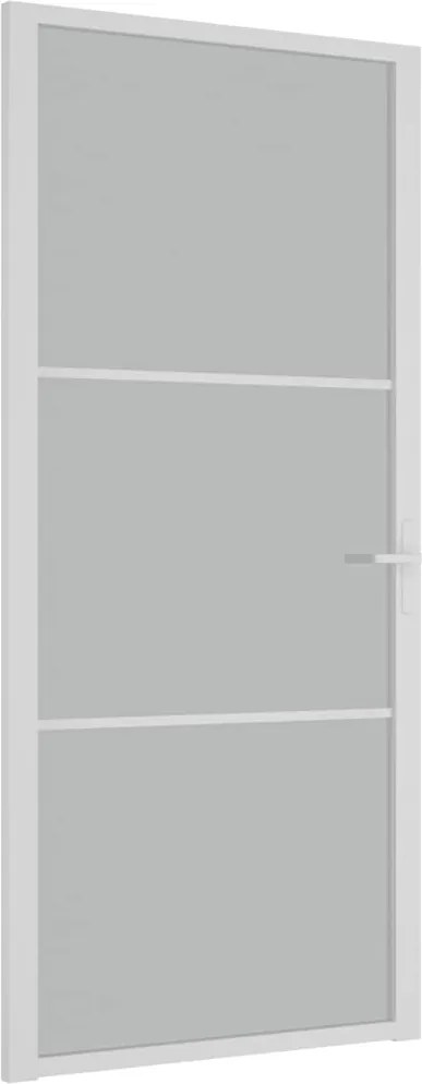 vidaXL Ușă de interior, 93x201,5 cm, alb,sticlă mată și aluminiu