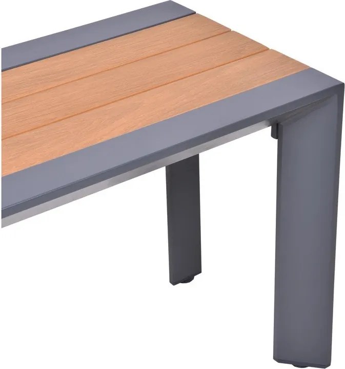 Bancă de grădină gri închis/maro din metal Silea – Garden Pleasure