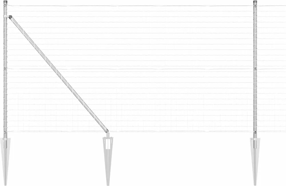 vidaXL Gard cu Stâlp Argintiu 1 x 10 m Oțel