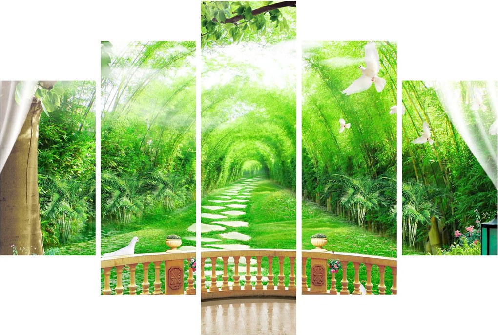 Tablou - Privire la grădina tropicală (150x105 cm)