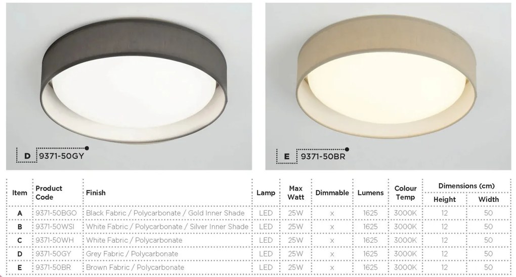 Lustra LED moderna 50cm Gianna negru/auriu 9371-50BGO SRT
