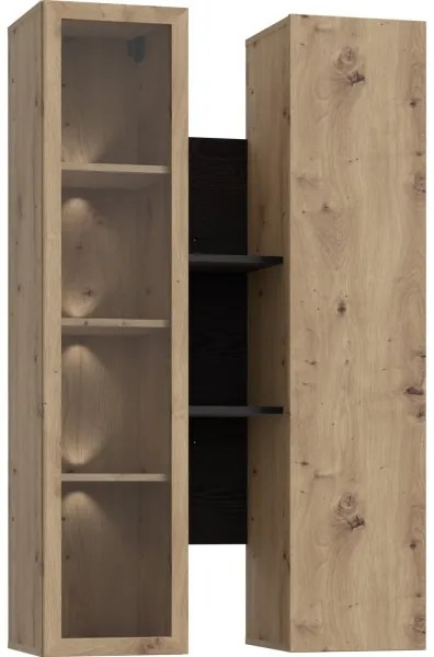 Poliță de perete INAR, stejar/negru