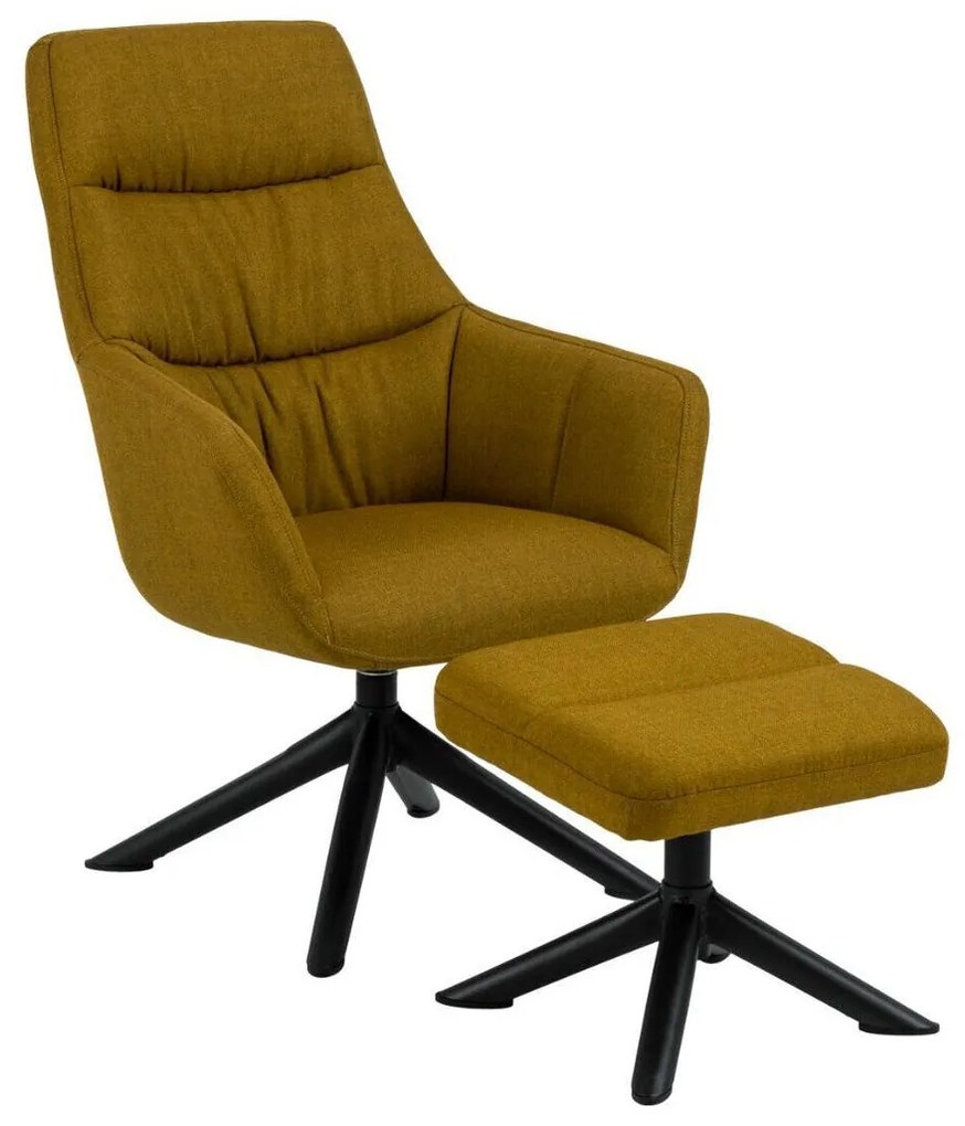 Fotoliu Oakland 645Galben, 100x70x117cm, 19 kg, Tapiterie, Picioare: Metal