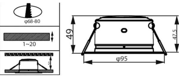 Corp de iluminat LED încastrat DIAMOND LED/2W/230V 3000K Philips