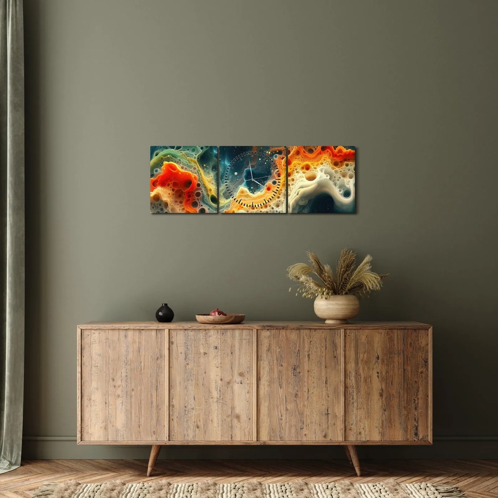 Tablou - Abstracție modernă (cu ceas) (90x30 cm)