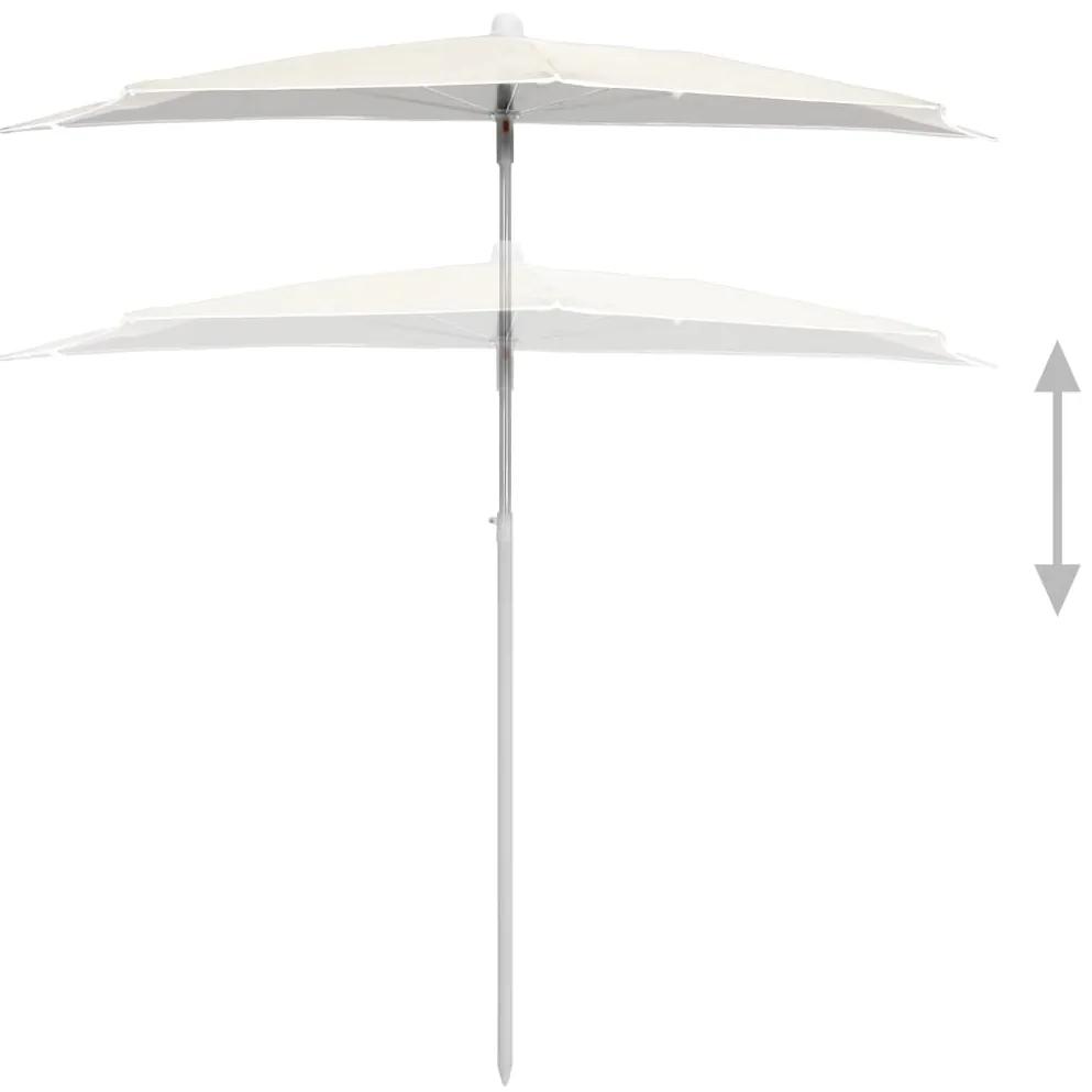 Umbrela de gradina cu stalp, nisipiu, 180x90 cm, semirotunda Nisip