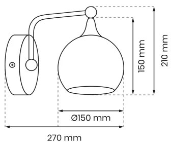 Lampă de perete MONTE 1xE27/60W/230V crom lucios