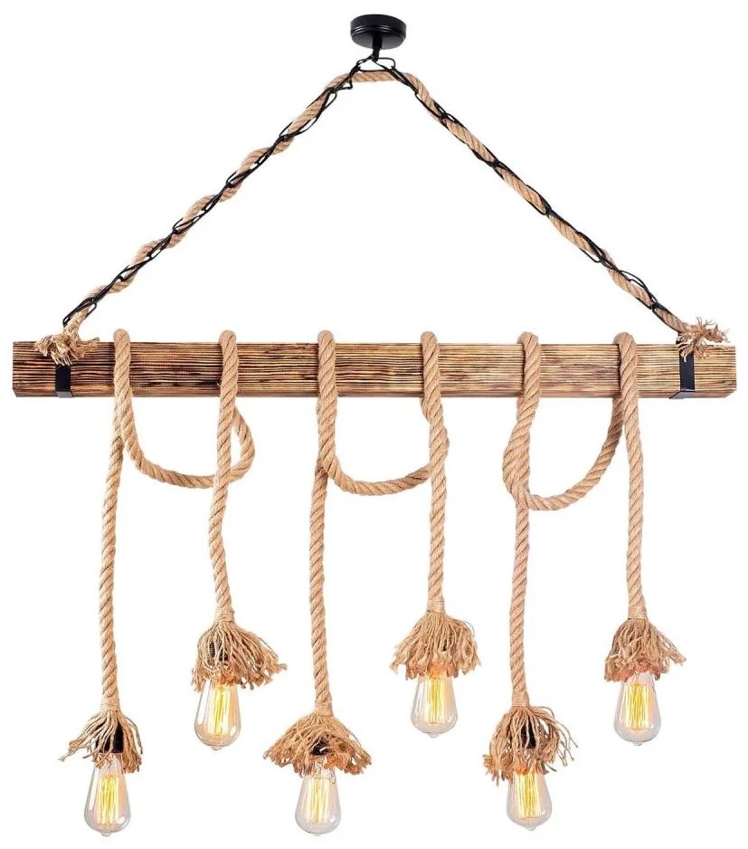 Lustră pe cablu EREBOS 6xE27/40W/230V maro