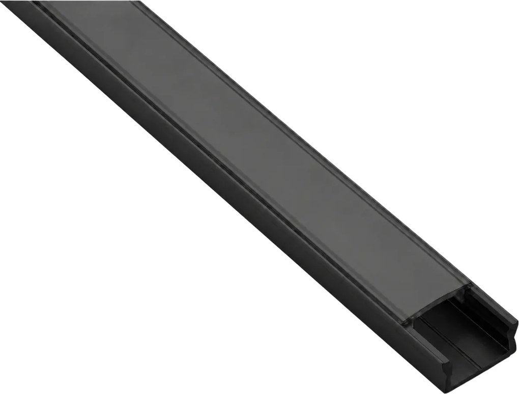 Set profil LED aplicat Glax Mini GTV, din aluminiu, negru mat, cu dispersor negru, 3 m Aluminiu, L:3000 mm; l:14.2 mm; H:6.6 mm, Negru, Glax Mini, 10
