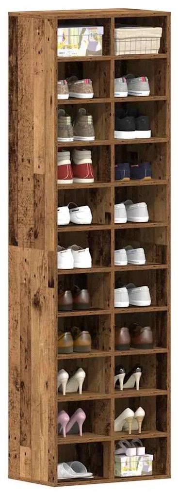 vidaXL Dulap Pantofi Lemn Vechi 54x34x183 cm Lemn prelucrat
