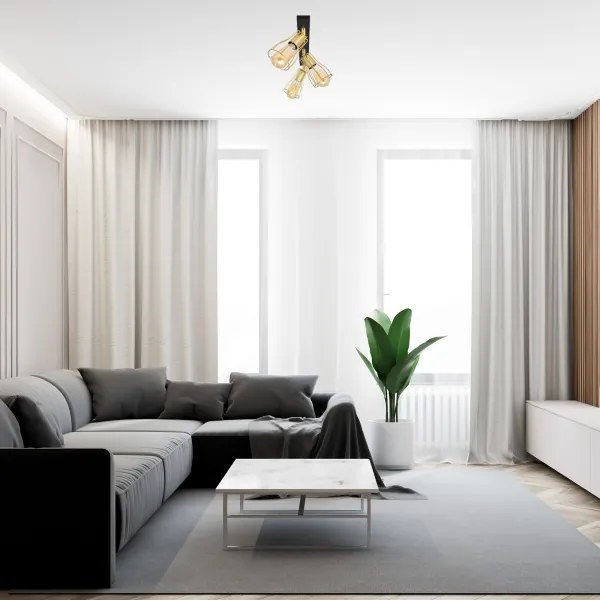 Spot TUBE 3xE27/15W/230V auriu/negru