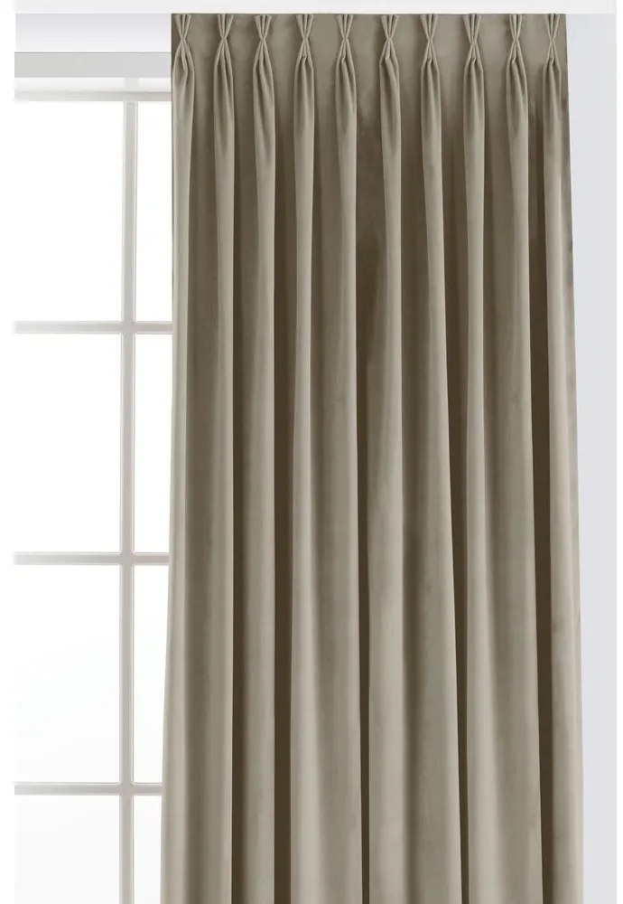 Draperie bej dimout (semi-opacă) din catifea 200x250 cm Velto – Filumi