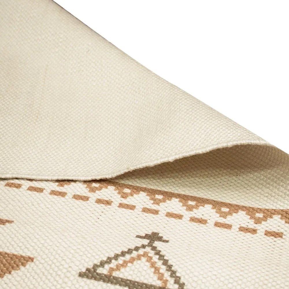 Covor reversibil pentru exterior din plastic reciclat Green Decore Afra, 90 x 150 cm, bej-maro