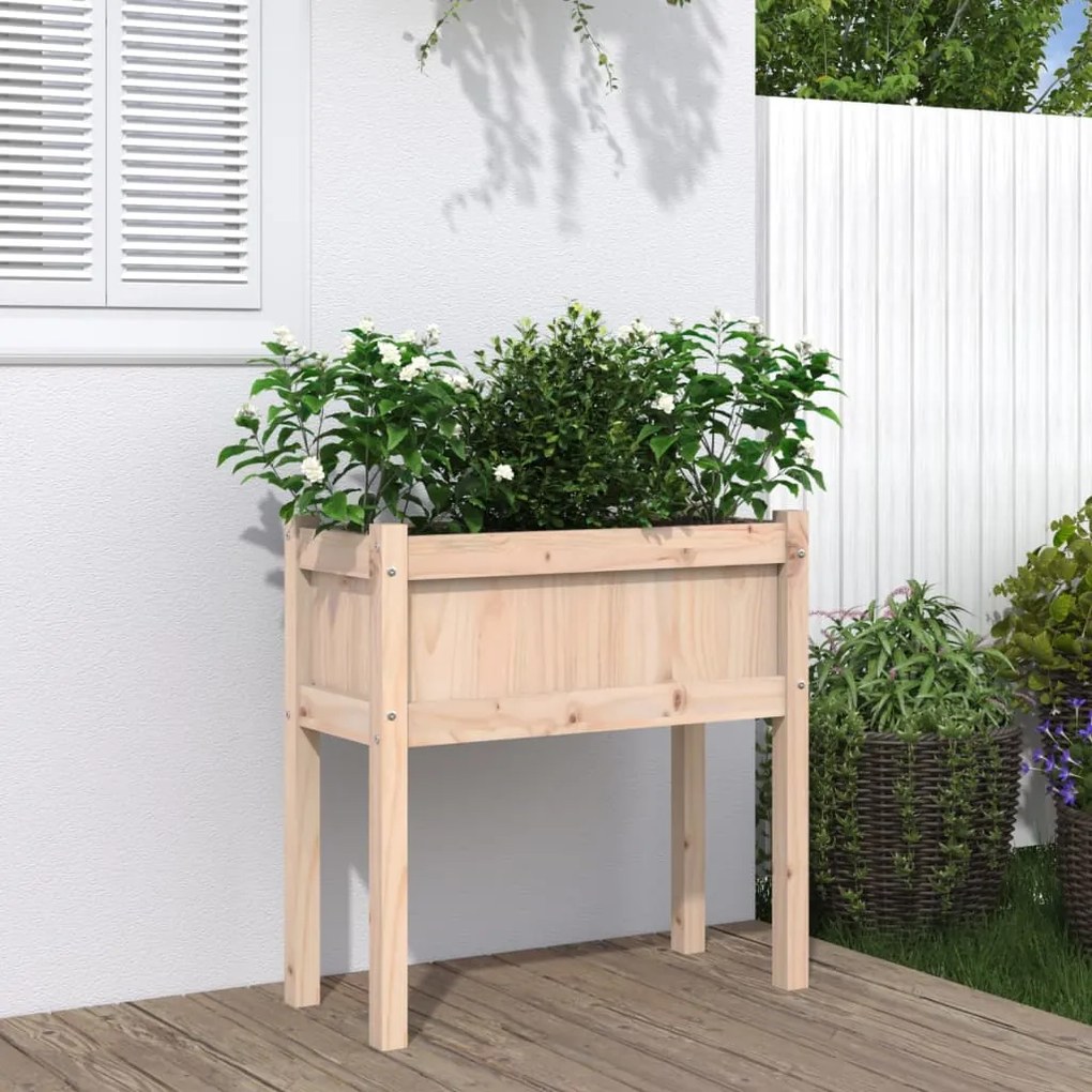 vidaXL Jardinier de grădină cu picioare, 70x31x70cm, lemn masiv de pin