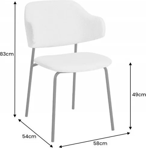 Set 2 scaune stil modern Tracy Alpine, boucle alb