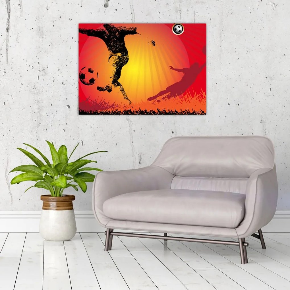 Tablou pe sticlă - Fotbal (70x50 cm)