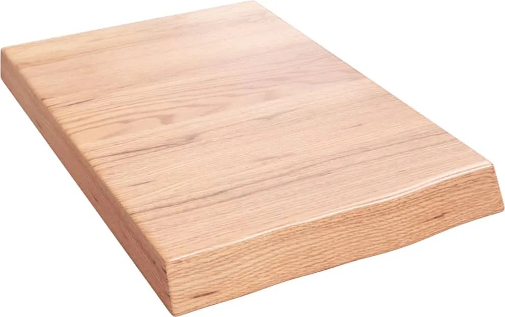 vidaXL Blat de baie, maro deschis, 40x60x(2-6) cm, lemn masiv tratat