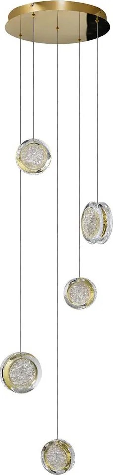 Lustra LED suspendata design decorativ EUFORIA 5 aurie 3-STEP DIMM