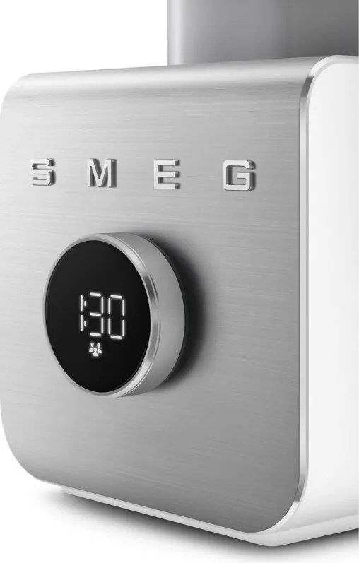 Blender Smeg Collezione BLC02WHMEU, 1400 W, 1,5 l, 22 000 rpm, 5 programe, 9 viteze, Măcinare gheață, Oțel inoxidabil, Alb/Inox