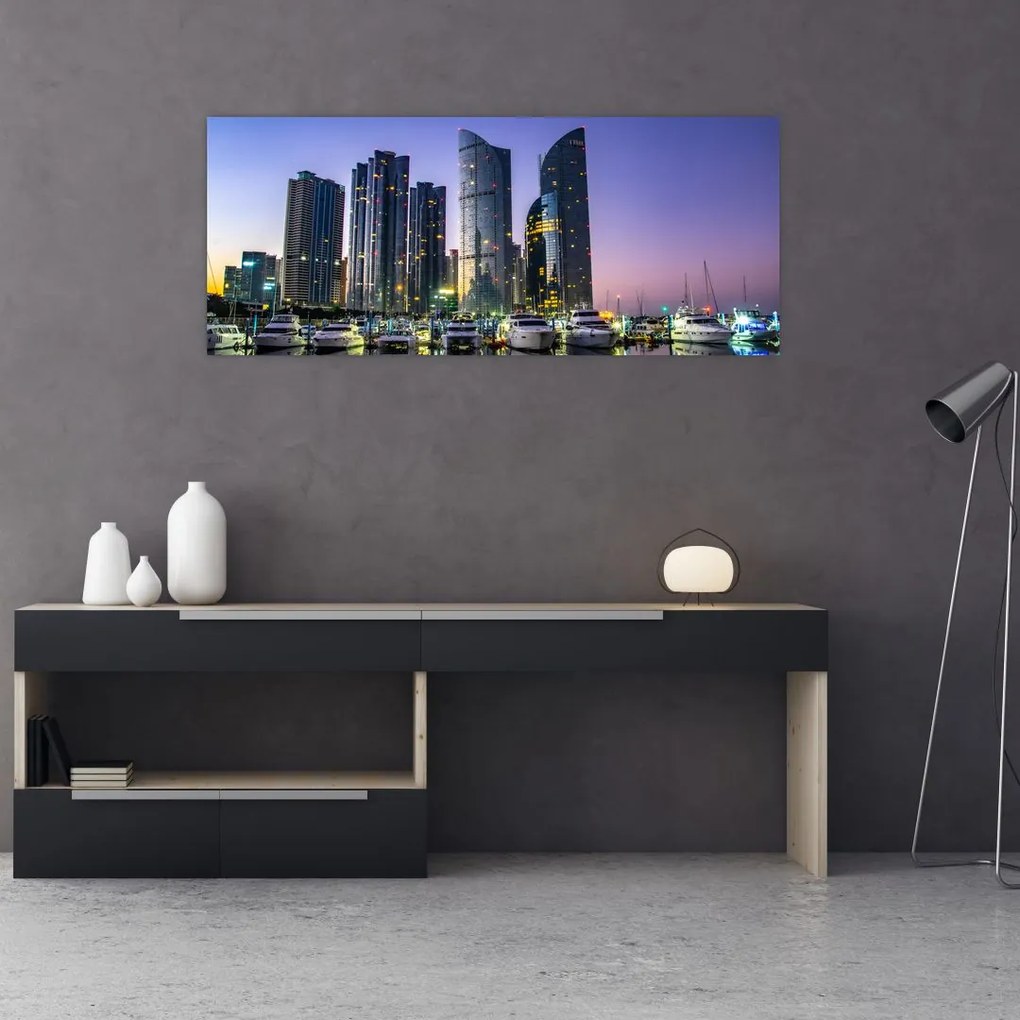Tablou cu iahturi și zârie-norii (120x50 cm)