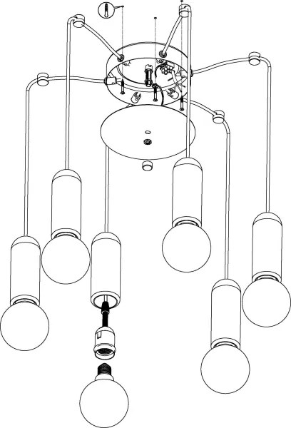 Eglo 39833 - Lustră pe cablu GIACONECCHIA 6xE27/40W/230V