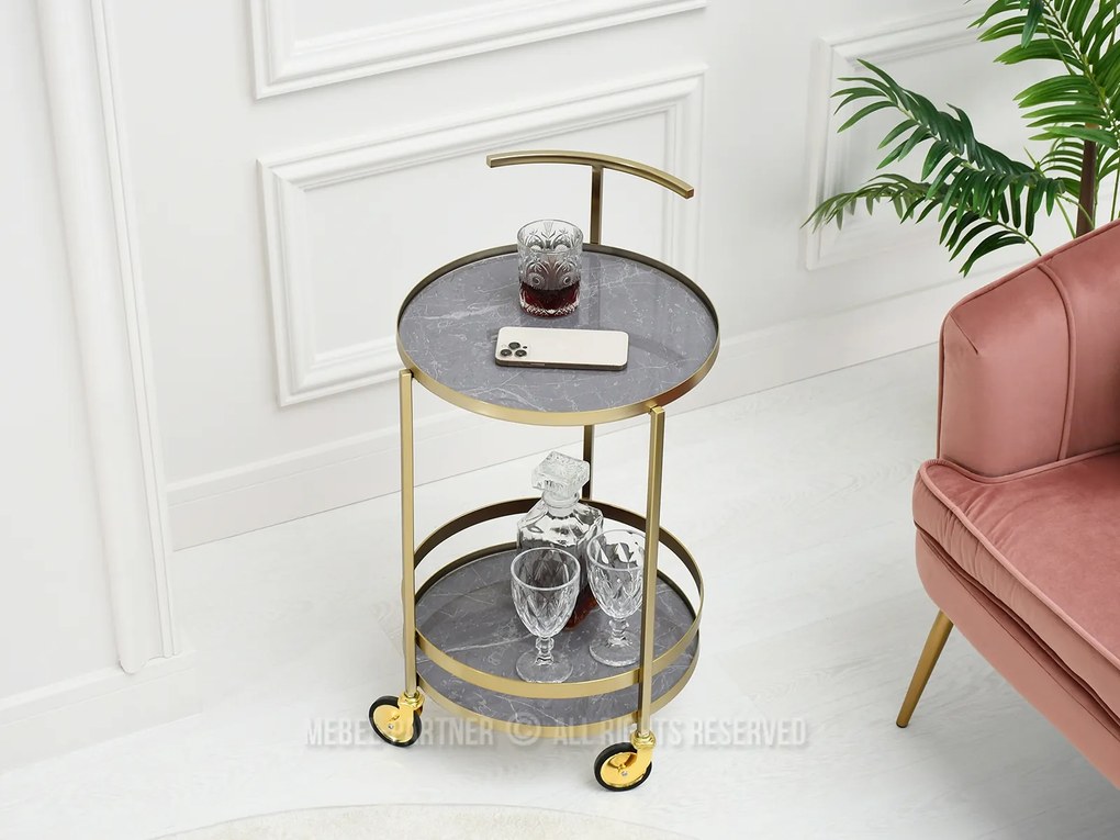 Măsuță de cafea Alfonzo (marmură gri + auriu). 1111552