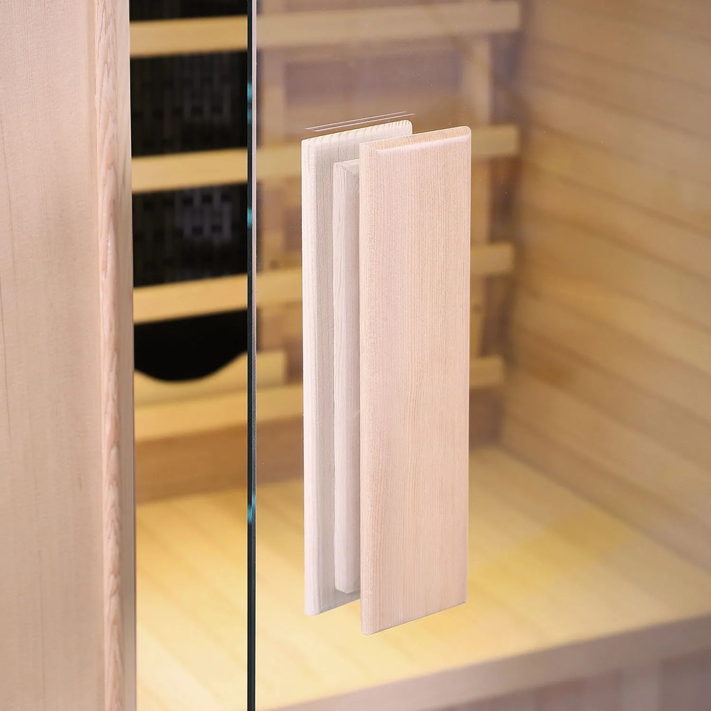 Infračervená sauna/tepelná kabína Nyborg S120V s plným spektrom, panelovým radiátorom a drevom Hemlock