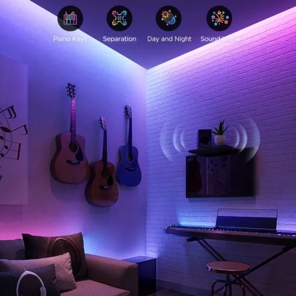Bandă LED RGBWWIC dimabilă Govee Strip Light 2 Pro 5m Wi-Fi Matter
