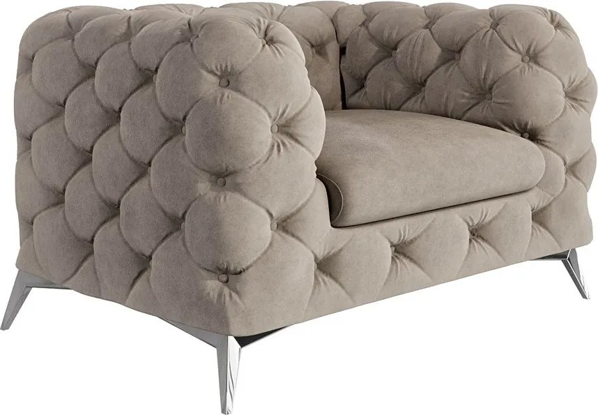 Fotoliu grej cu tapițerie din catifea Chelsea – Ropez