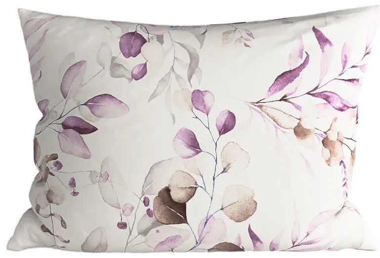 Set de 2 huse decorative pentru perna din microfibra FLORANY 50x70 cm, alba