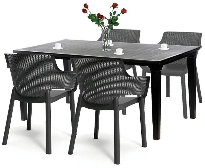 Set mobilier de grădină Fueva 4+1, grafit